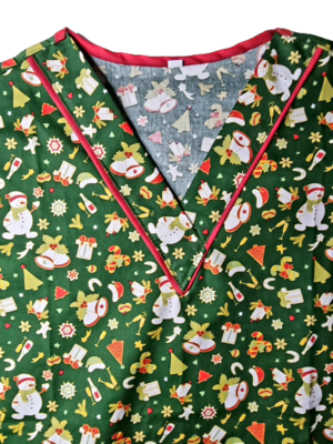 Christmas Scrub Top Green